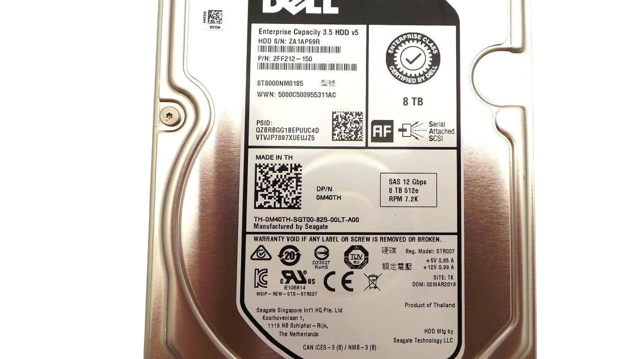 Seagate ST8000NM0185 8TB 7.2K SAS 3.5" 12G HDD PN M40TH