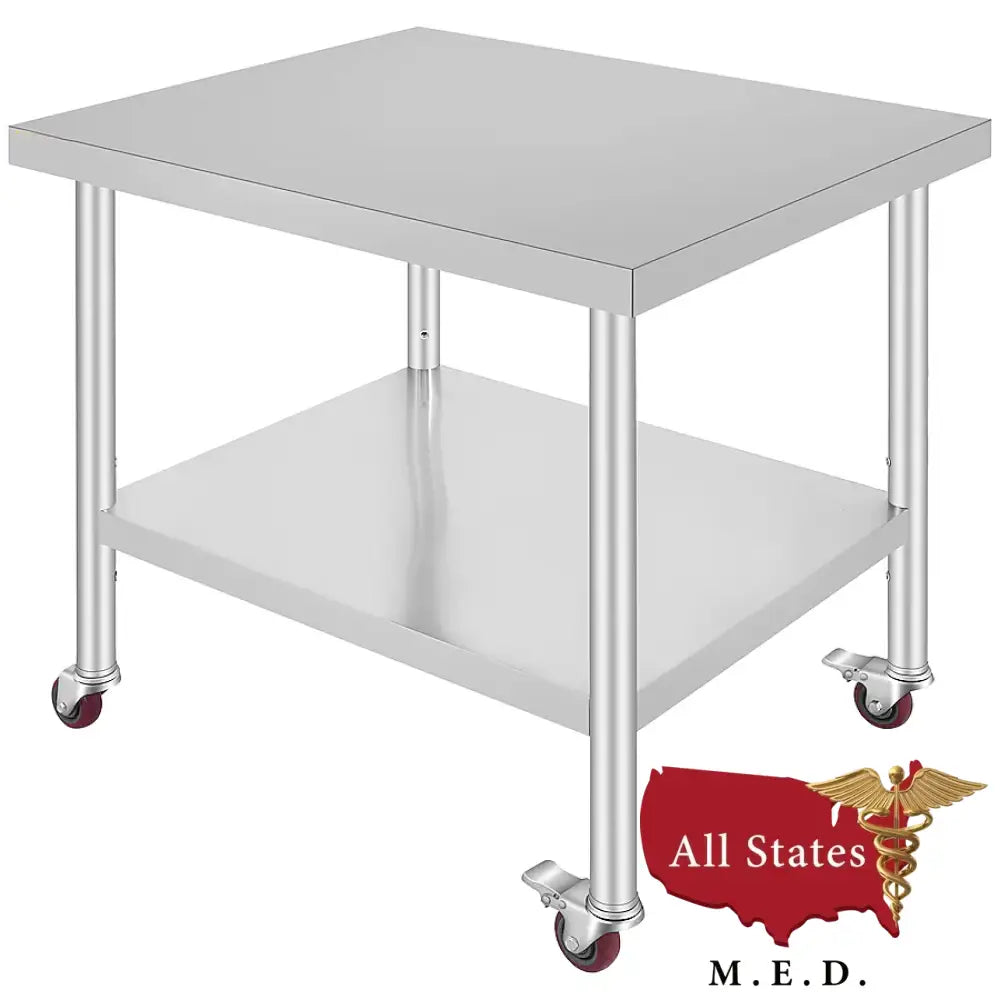 Stainless Steel Cart 36 x 30 x 34 Inch, 700 LBS Load