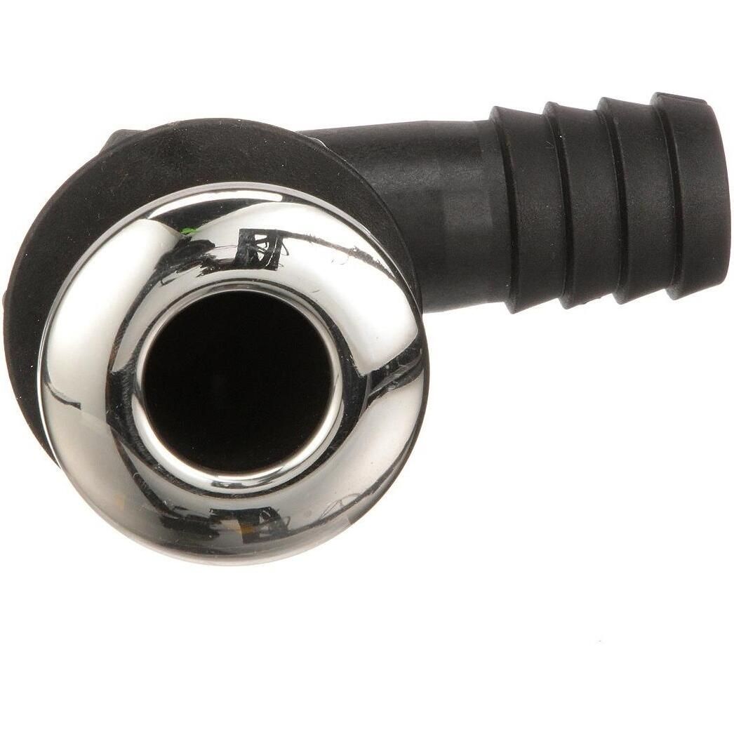 Seachoice 50-18561 90-Degree Thru-Hull Connector, Fits 1-1/8 In. ID Hose, 1-3/8 In. Max Hull