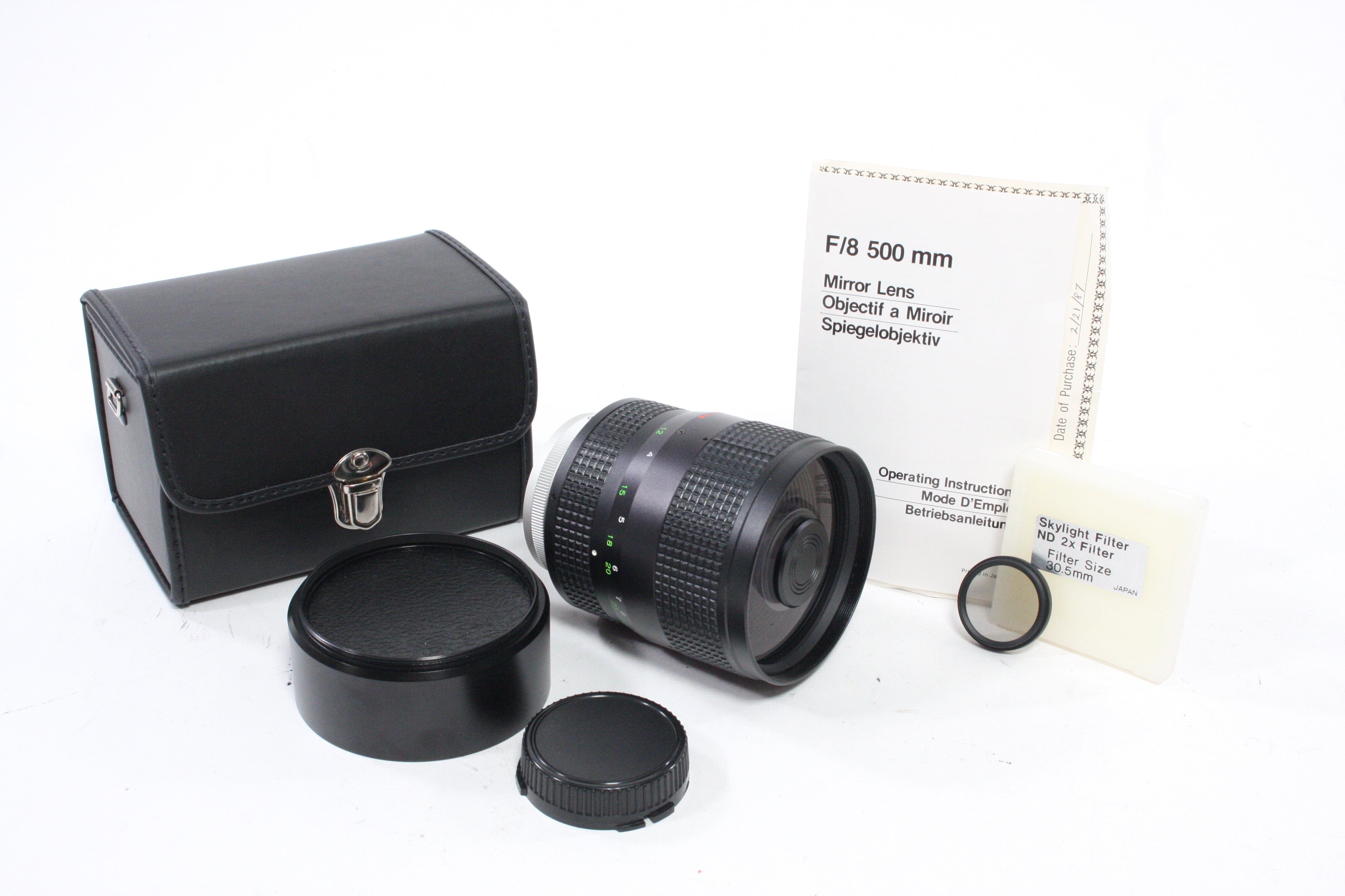Starblitz 500mm f/8 Mirror Lens for Canon FD Mount with Skylight Filter ND 2x