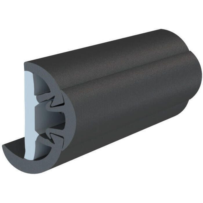 Taco Metals V11-9991BBK60-2 SuproFlex Rub Rail Kit, 1-5/8" x 7/8" Small, Black, with Vinyl Overlay Insert