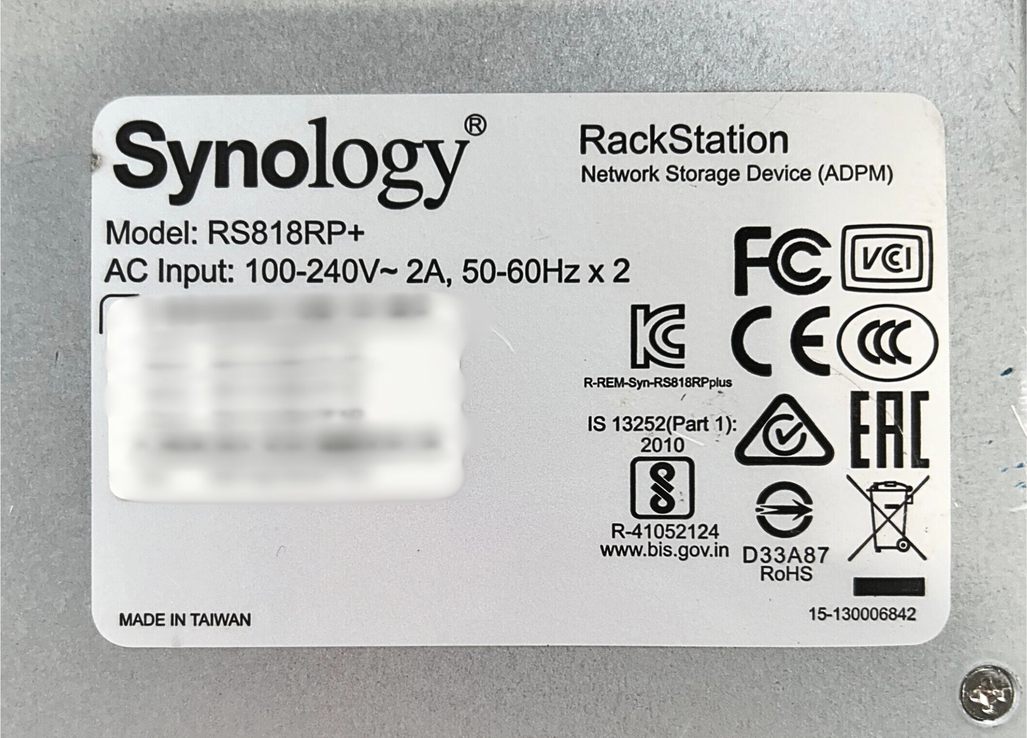 SYNOLOGY RS818RP+ Synology RS818RP+ 1U 4BAY NAS