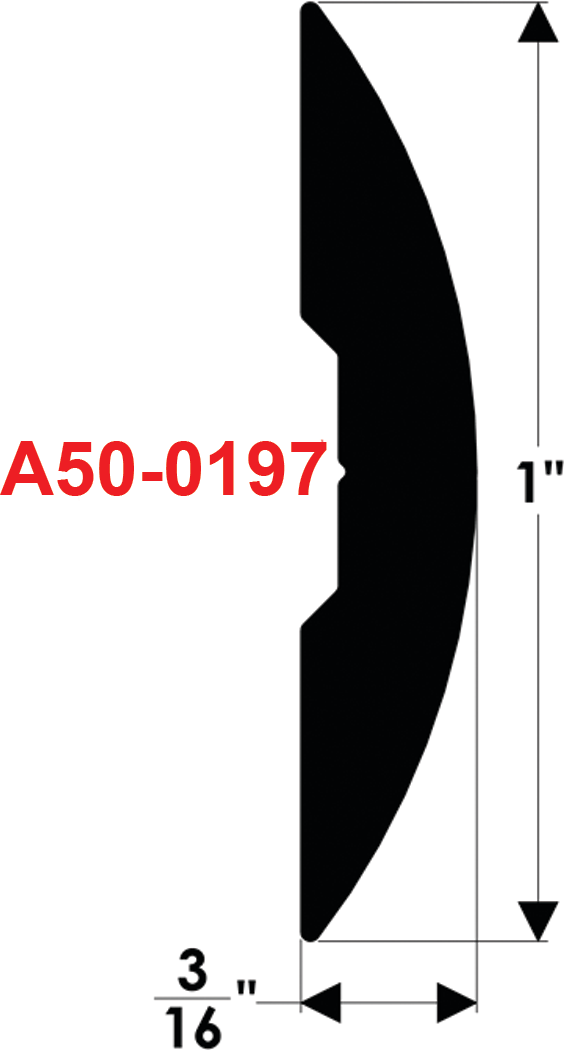 Taco Metals A11-0152TAL12D-A Taco Aluminum Rub Rail Overlap 1" x12'