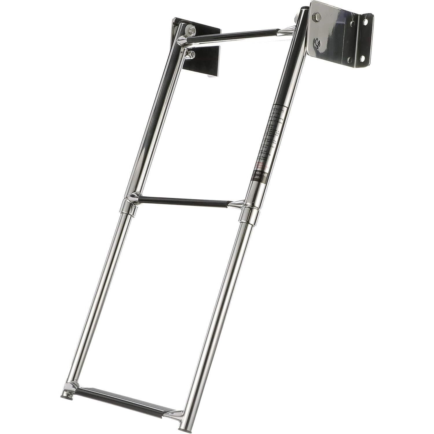 Seachoice 71221 Telescoping Transom Mount Stainless Steel 3-Step Ladder