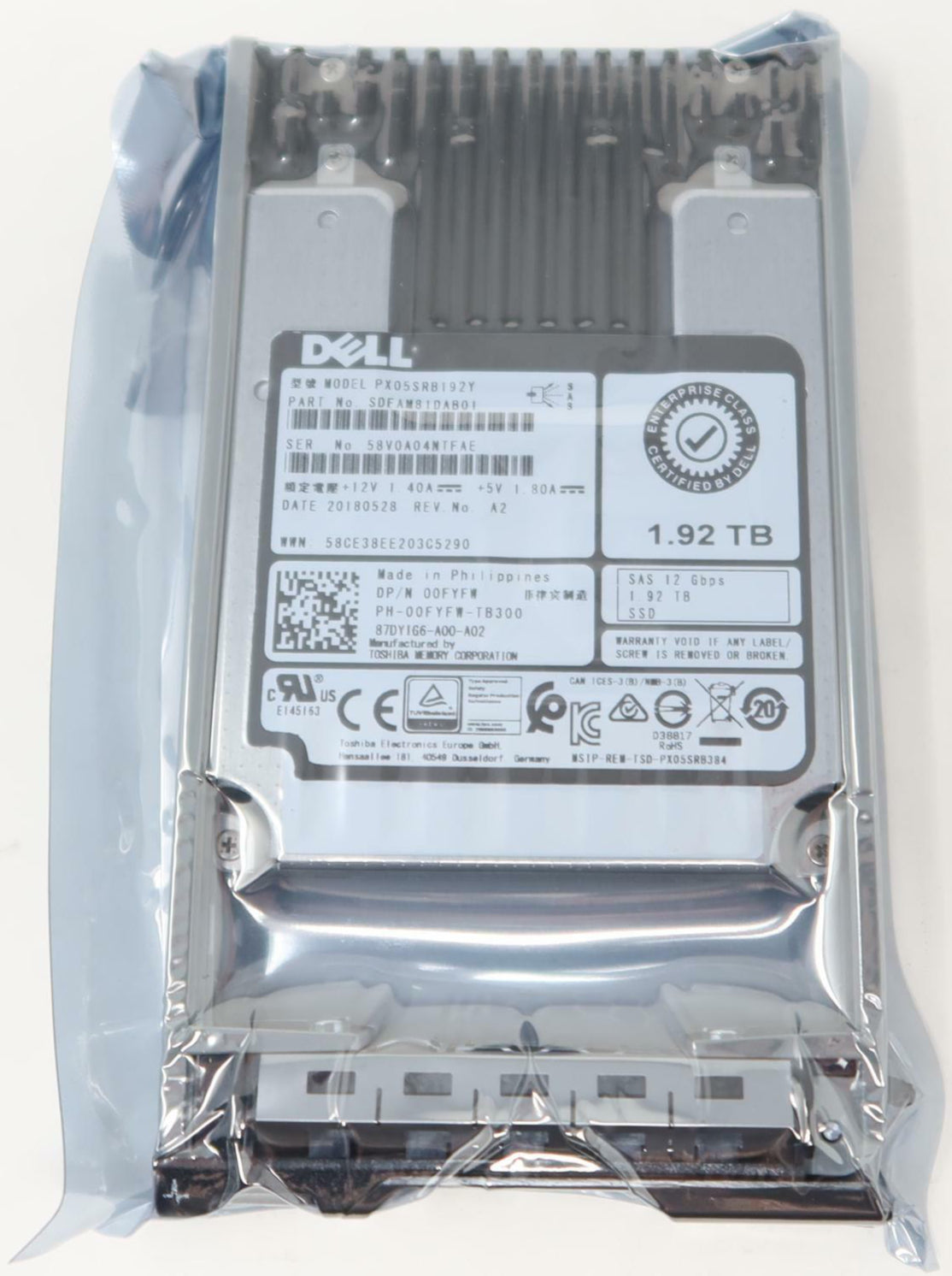 Dell 0FYFW PX05SRB192Y - 1.92TB SAS 12Gb/s 2.5-Inch RI SSD | Alo Tech Solutions
