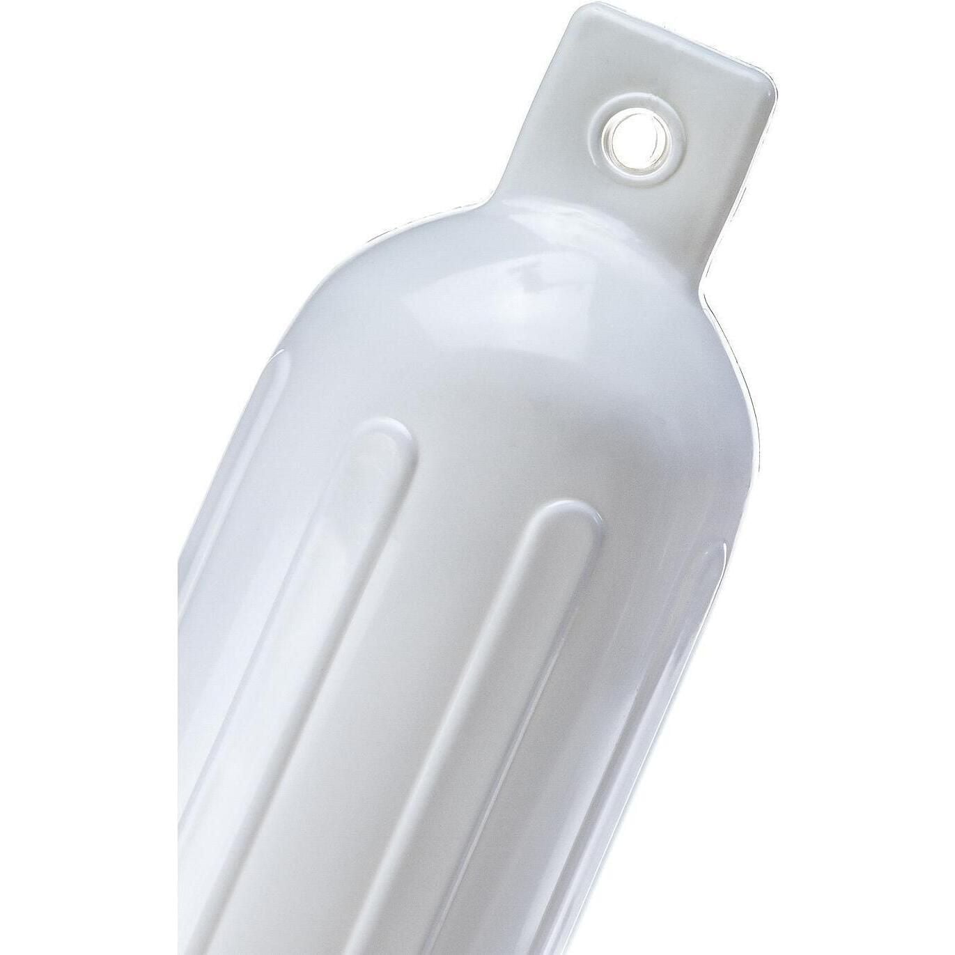 Seachoice DE79201S 79011 Twin Eye Ribbed Fender, White, 5.5 x 20"