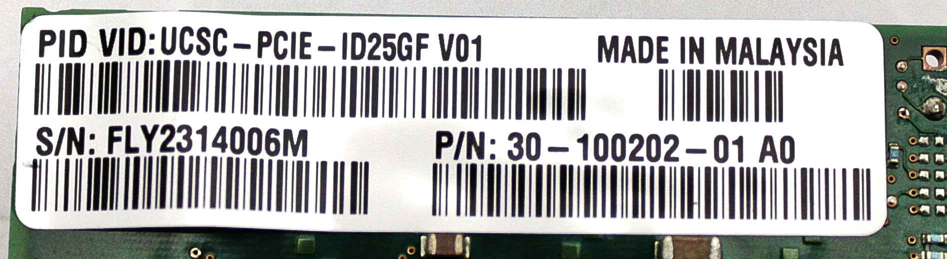 Cisco UCSC-PCIE-ID25GF XXV710-DA2 10DUAL PORT 25G PCIE NIC