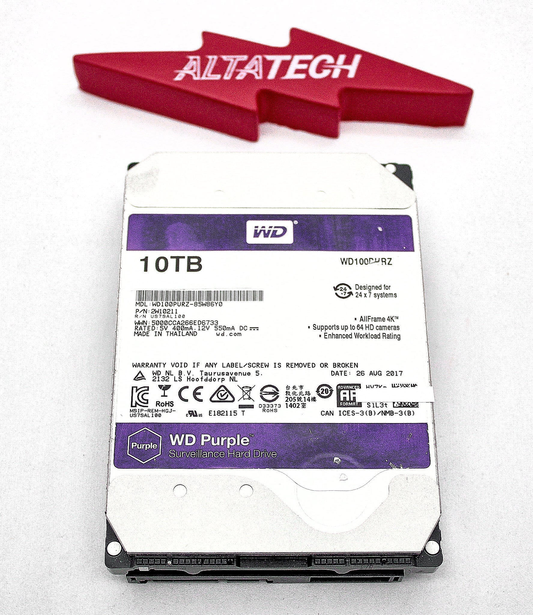 Western Digital WD100PURZ-85W86Y0 10TB 5.4k SATA 3.5" 6G PURPLE SURVEI