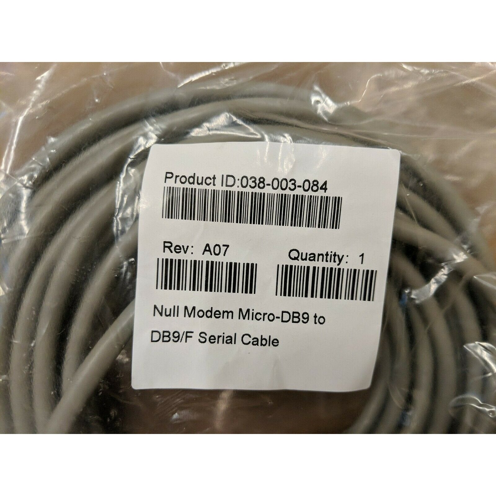 038-003-084 Null Modem Micro-DB9 to DB9/F Serial Cable Rev A07 Cable