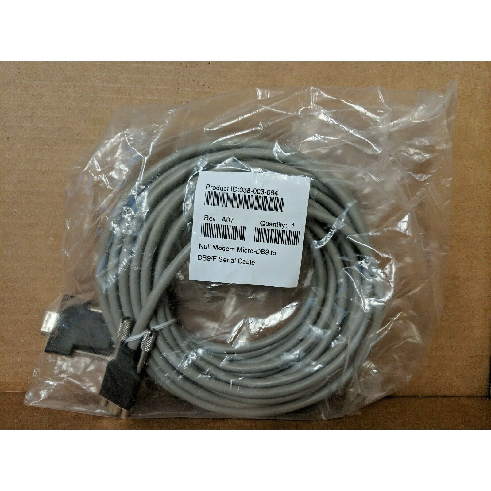 038-003-084 Null Modem Micro-DB9 to DB9/F Serial Cable Rev A07 Cable