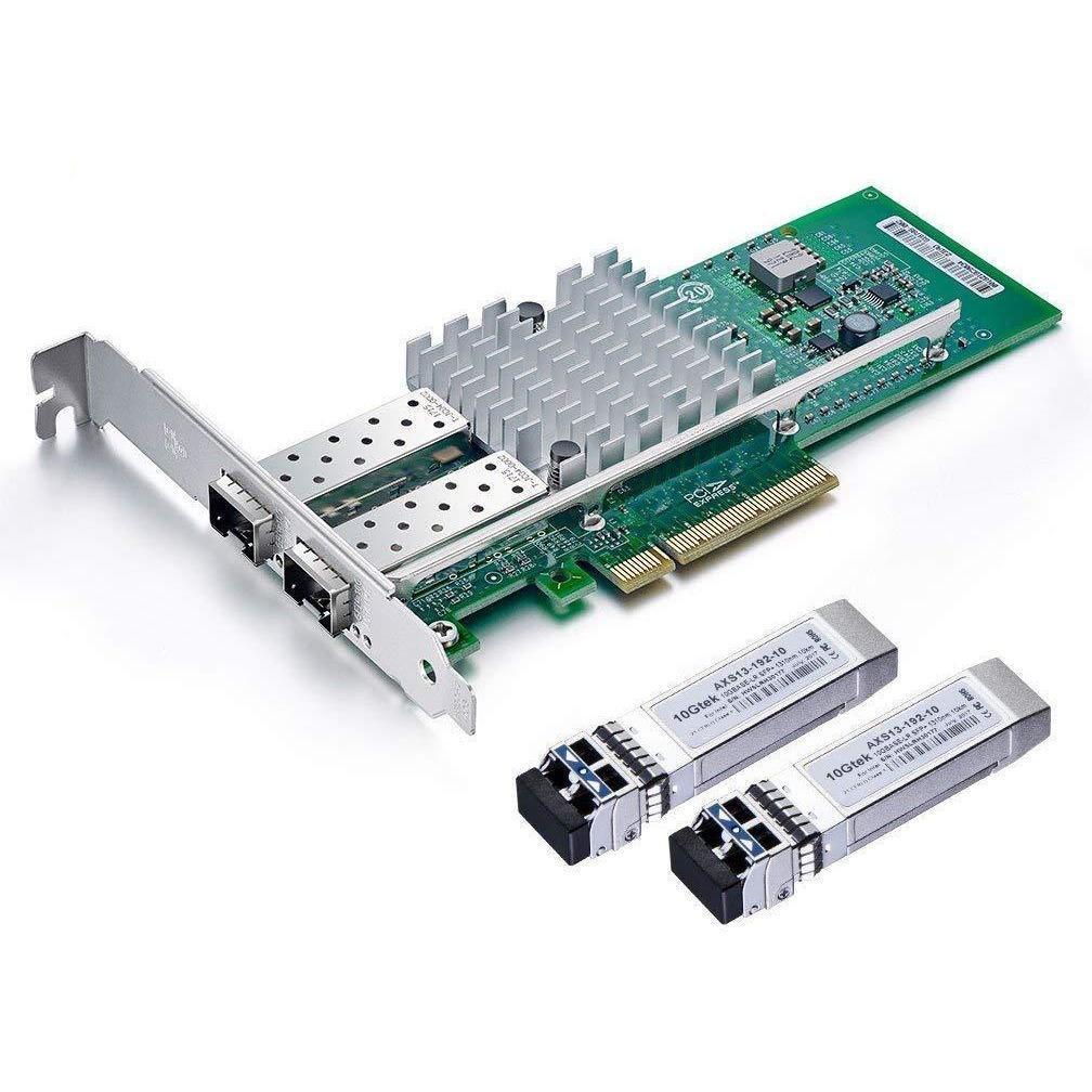 10Gtek for Intel E10G42BTDA 82599ES Chip 10GbE Ethernet Converged Network Adapter X520-DA2/X520-SR2, PCI-E X8 Dual SFP+ Port