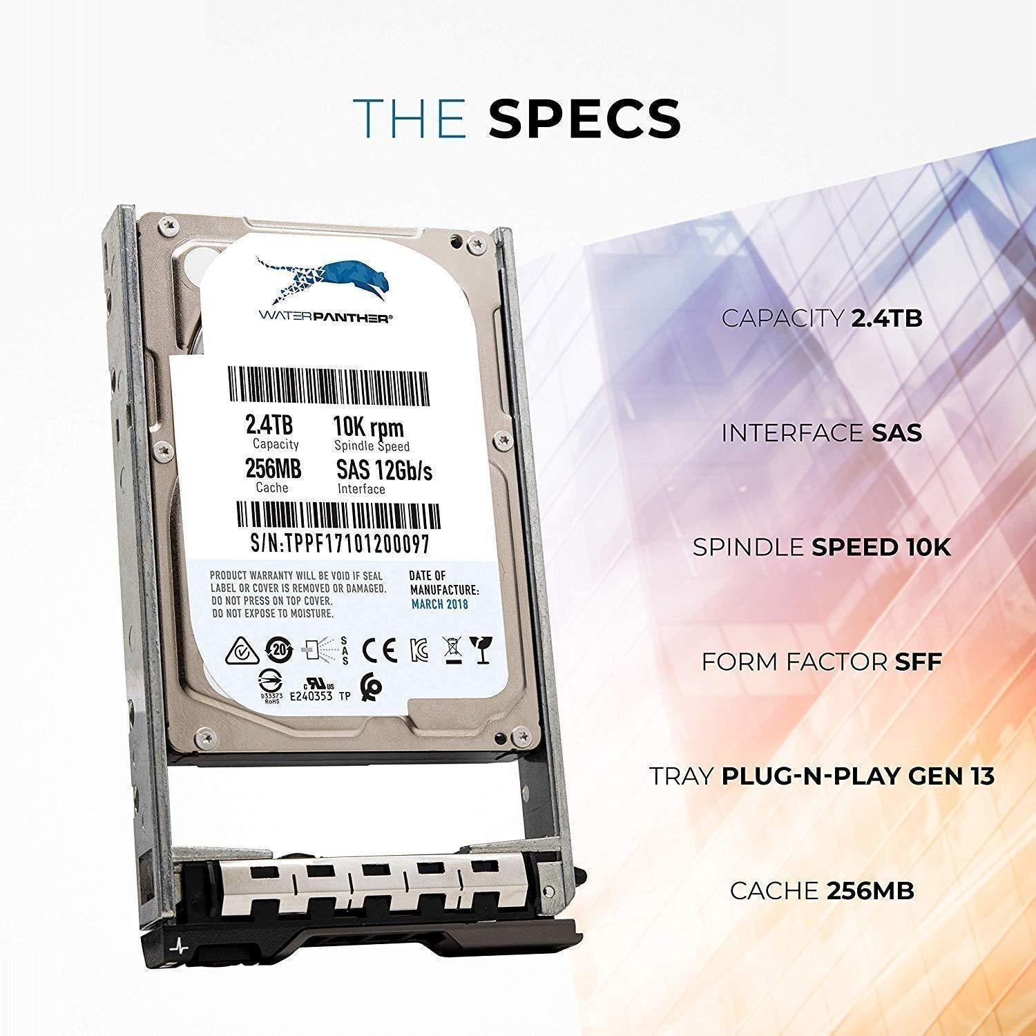 Dell 2.4TB 10K SAS 12G 2.5" 256MB Cache HDD for Dell PowerEdge Servers | Enterprise Hard Drive in G13 Tray | Compatible with PE Rack Tower Blades 400-AUQX 400-AVBX W9MNK 0W9MNK