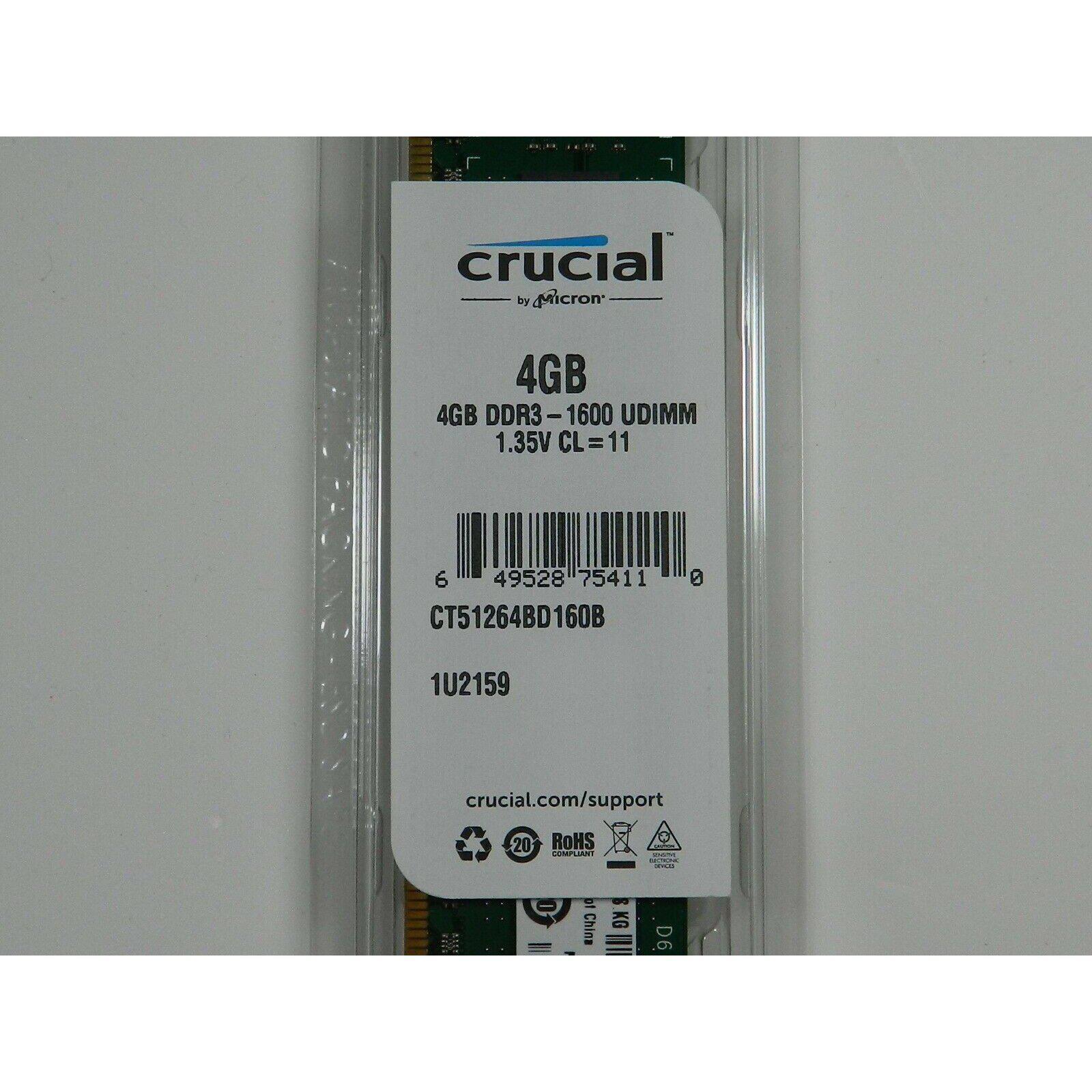 4GB DDR3L 1600 UDIMM PC3L 12800 - CT51264BD160B 649528754110