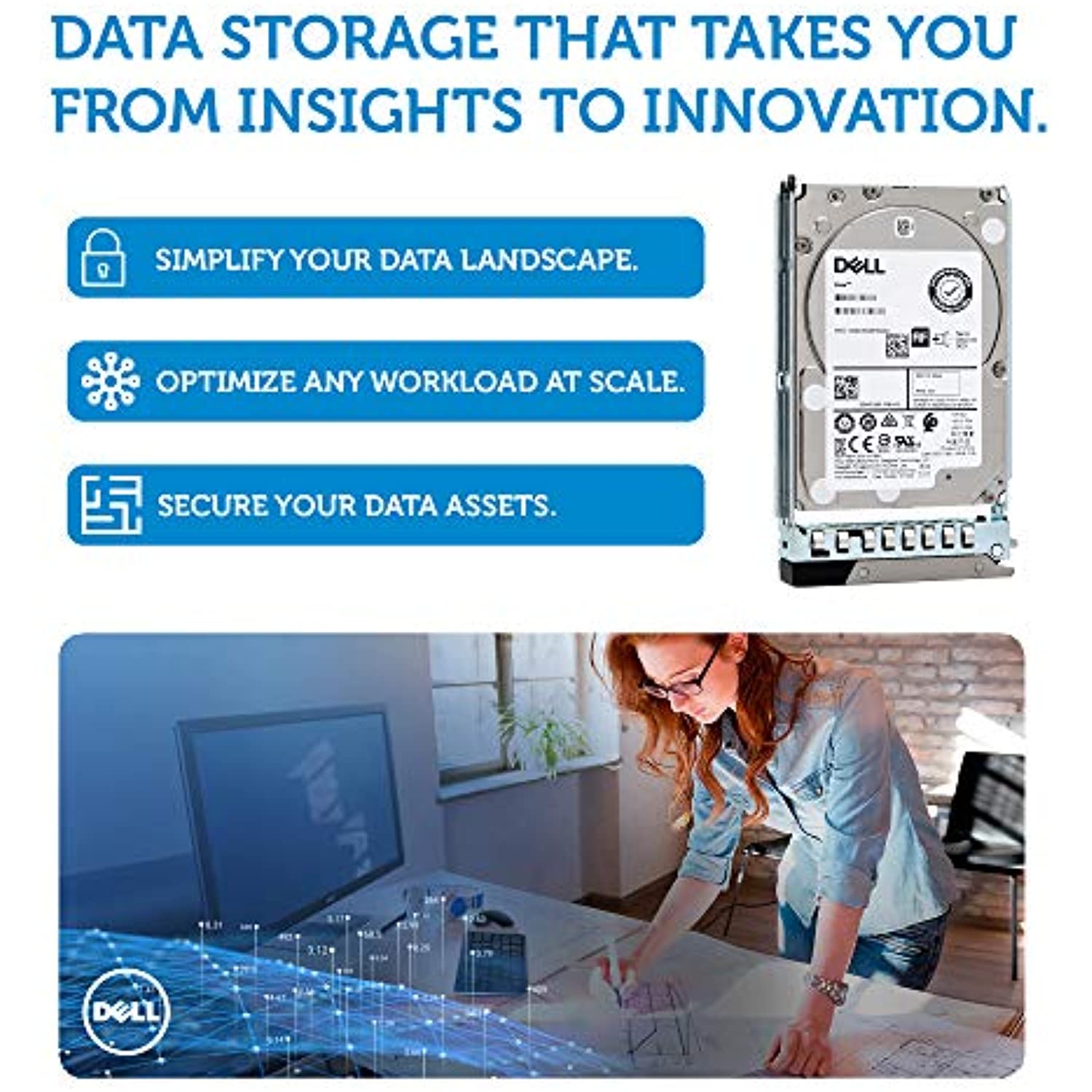 Dell 401-ABHQ 2.4TB 10K SAS 2.5in HDD - Side View | Alo Tech Solutions