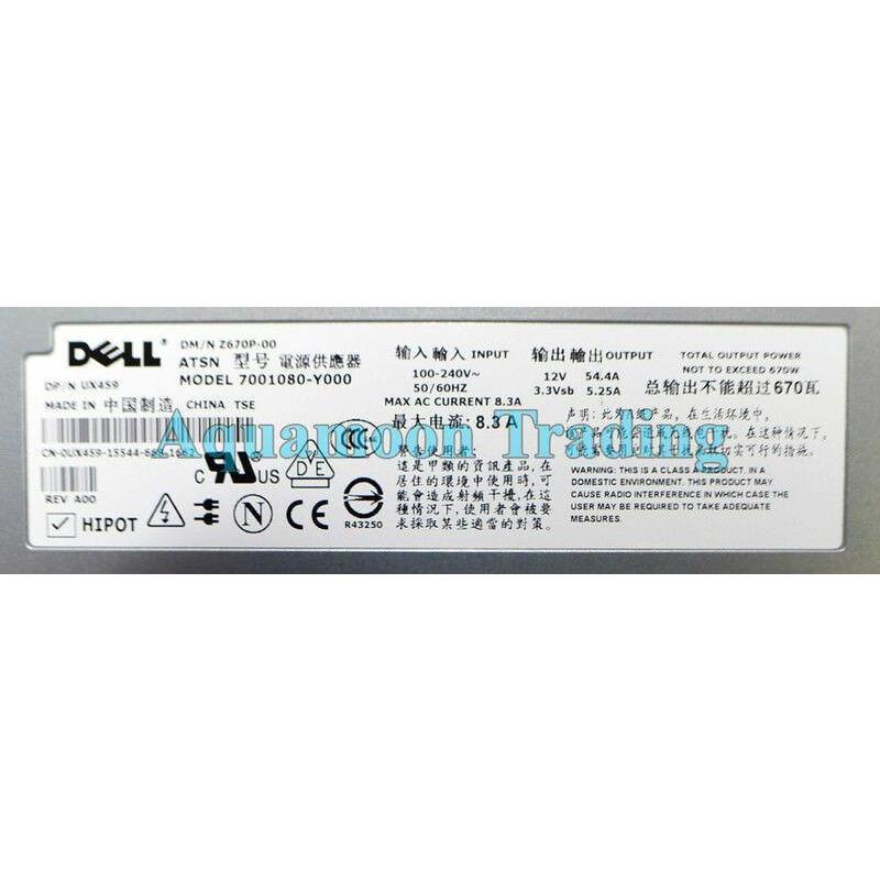 Dell Power A670P-00 Dell PowerEdge 1950 Power Supply 670W Hot-Swap HY105 D9761 HY104 M9655 MY064 729161328869