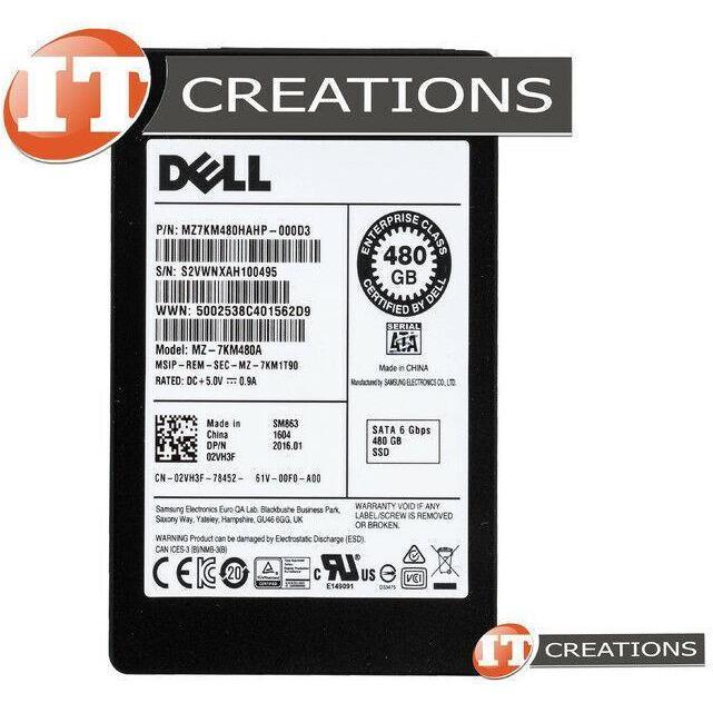 Dell DELL 480GB MLC SATA 2.5 SFF ENTERPRISE MIX USE MU SOLID STATE DRIVE SSD 2VH3F