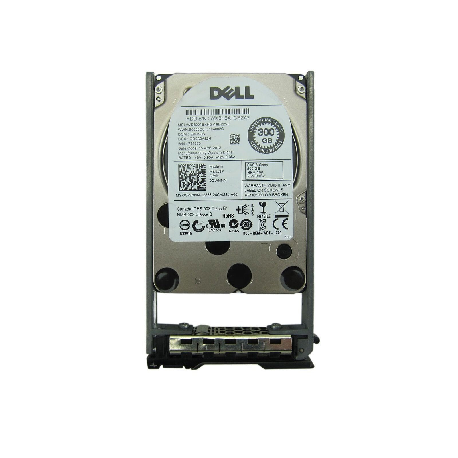 Dell Enterprise 300GB 10K 6Gb/s SAS 2.5" HDD CWHNN with Tray