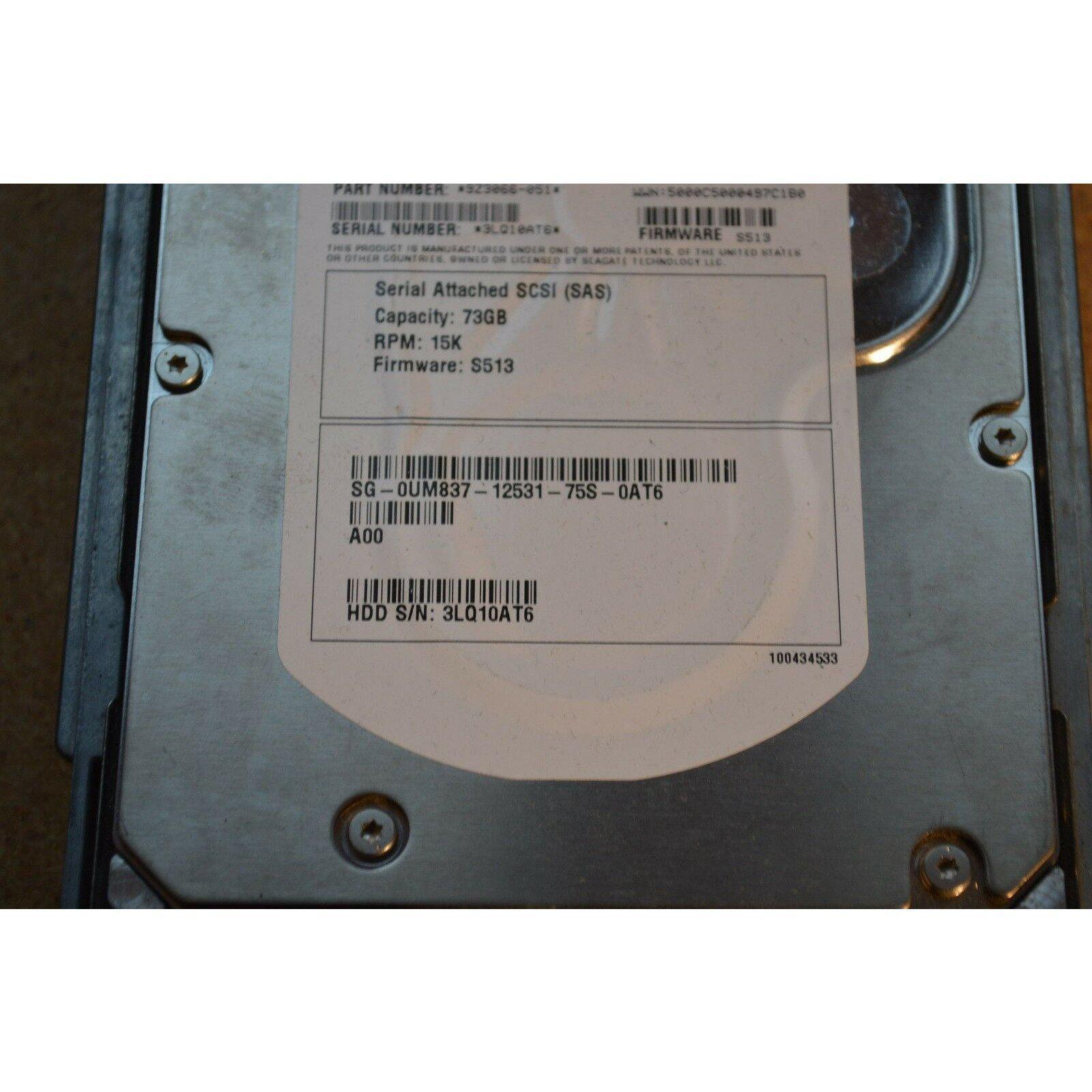 Dell GY581 73GB 15K 3.5" LFF SAS 3Gbps Hard Drive w/ Tray ST373455SS 9Z3066-054 102646335383
