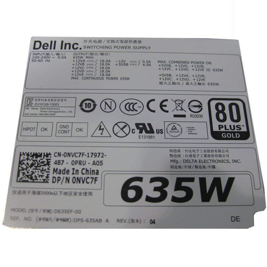 Dell Power Dell PSU NVC7F Precision T5600 T3600 635W Power Supply Unit Delta D635EF-00 DPS-635AB
