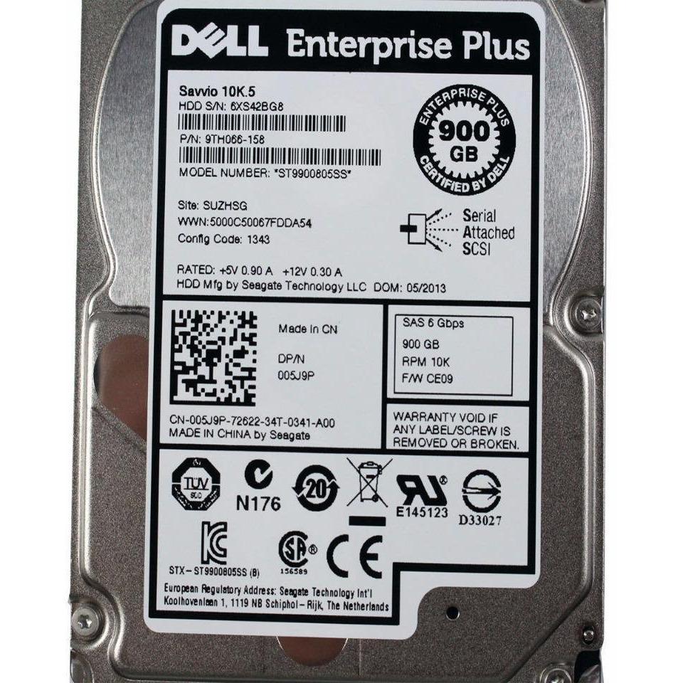 Dell ST9900805SS 6Gbps 1000RPM 900GB SAS Hard Disk Drive 05J9P 005J9P CN-005J9P