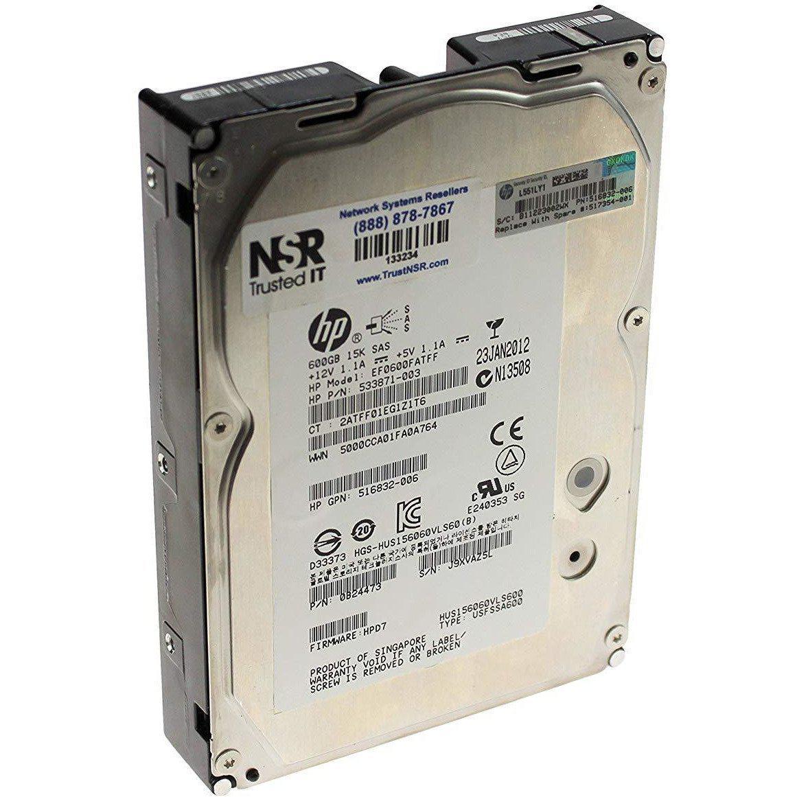 HP EF0600FATFF HP 600-GB 6G 15K 3.5 DP SAS HDD