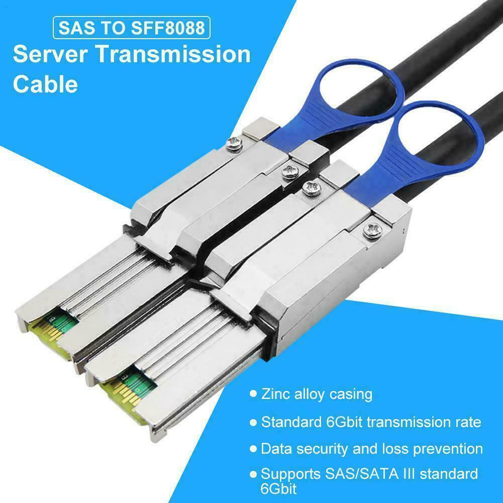 External Multila Mini SAS SFF-8088 to SFF-8088 Cable Mini SAS 26P 3FT 1M 713243025142