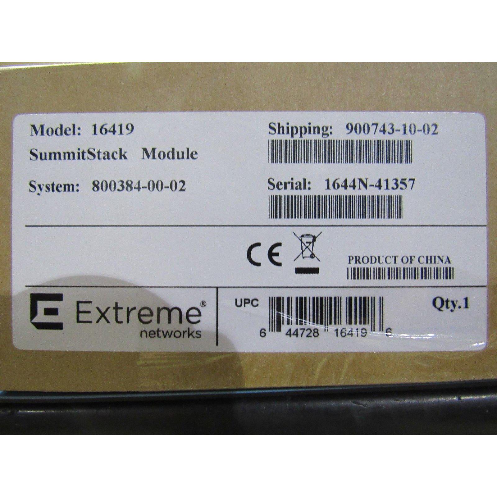 Extreme Networks 16419 SummitStack Module - Label | Alo Tech Solutions