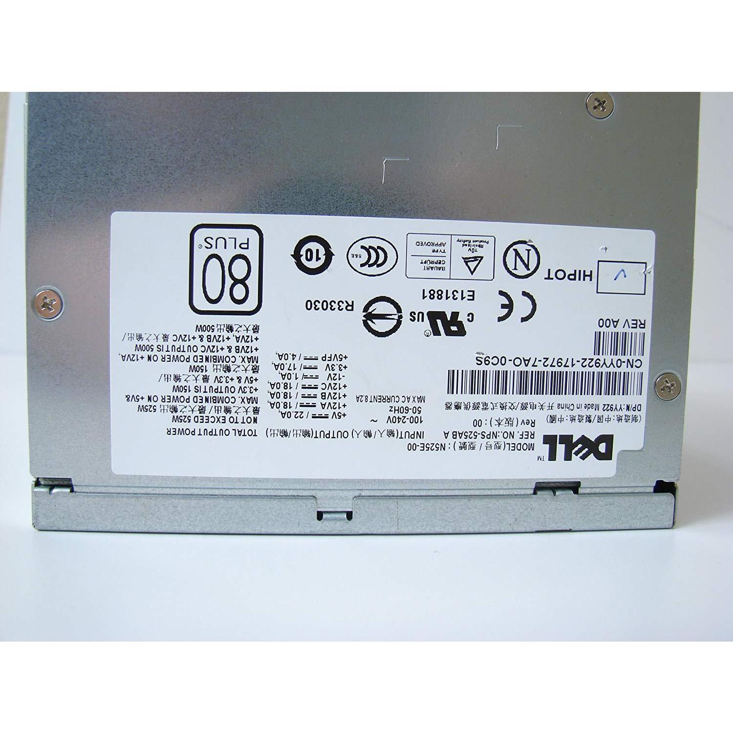 Dell Power Dell YY922 525w Power Supply PSU (No Wiring Harness Included for Dell Precision T3400, 400sc, 390 And 380, Compatible Model Number: N525E-00, NPS-525AB A