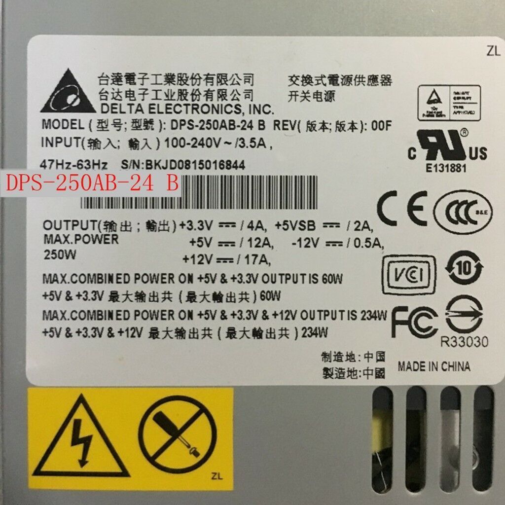 Fuente Delta DPS-250AB-24 B 100-240V 3.5A 47-63HZ 250W power supply - AloinfoUSA