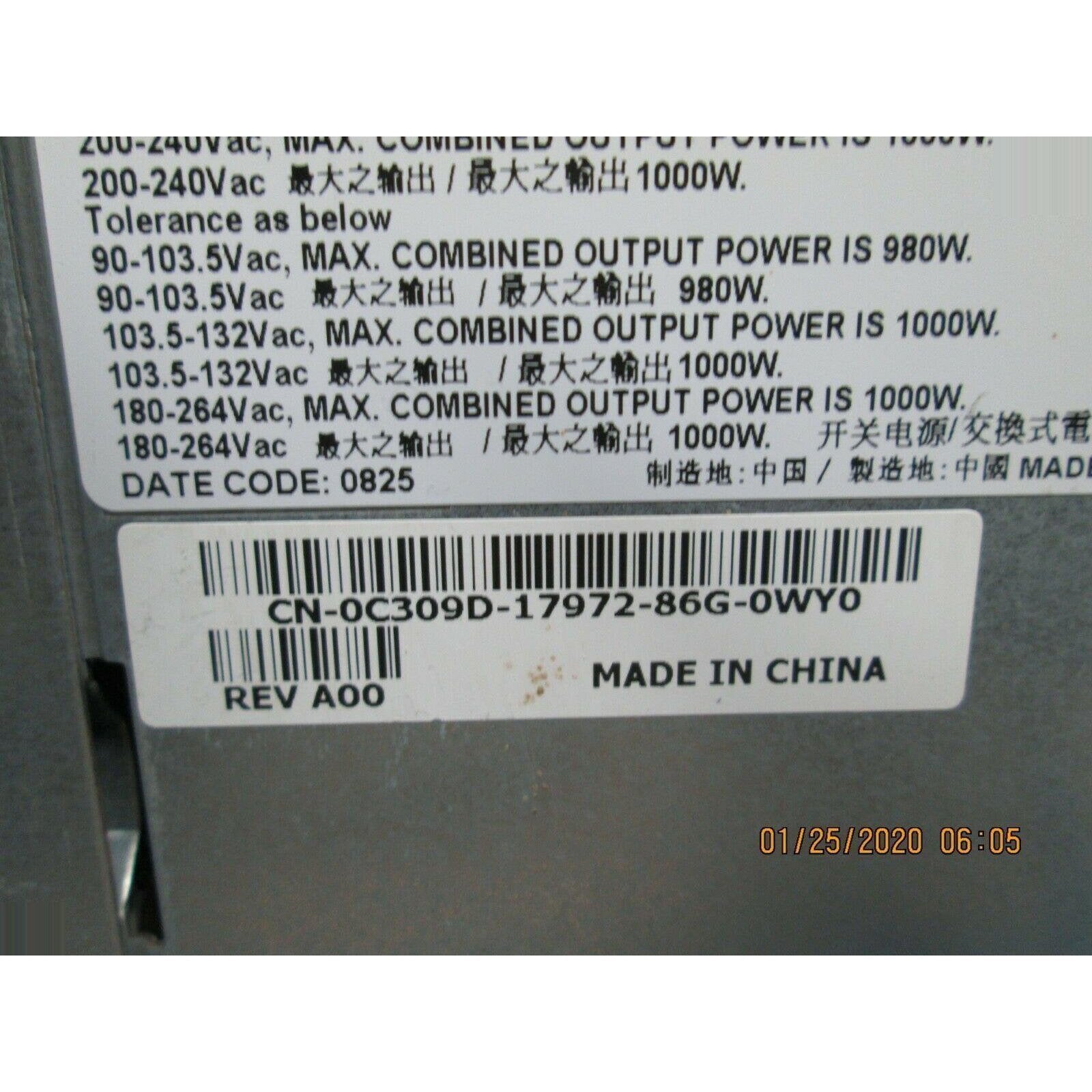 Dell N1000E-00 - Precision 1000W PSU Rear View | Alo Tech Solutions