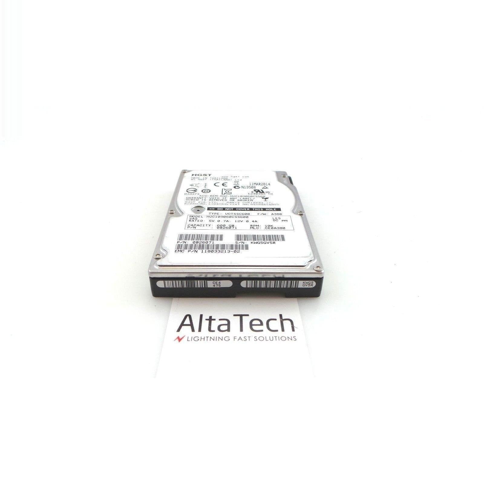 Hitachi 0B26071 HGST EMC VNX 600GB 10K SAS 2.5" 6G HDD 005050344