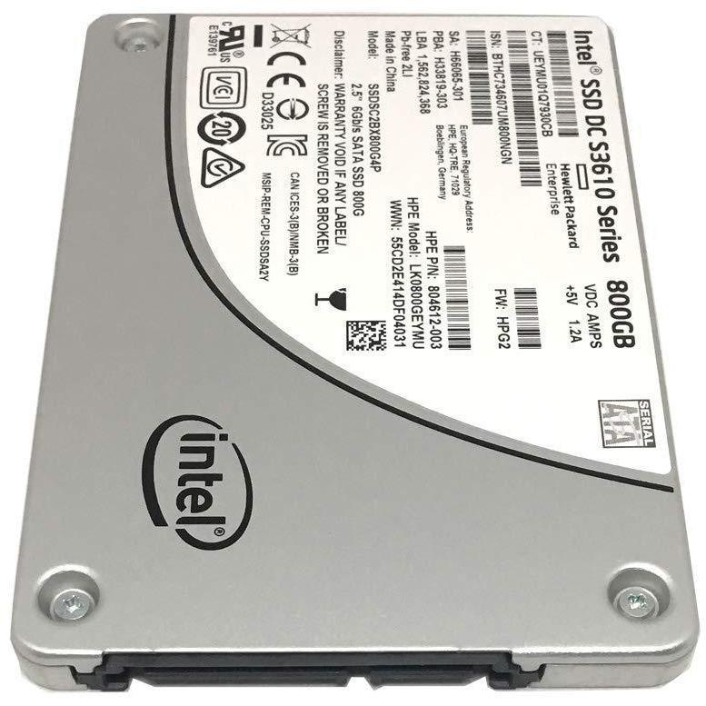 HP 804612-003 Intel DC S3610 Series 800GB 2.5-inch 7mm SATA III MLC (6.0Gb/s Internal Solid State Drive (SSD SSDSC2BX800G4P