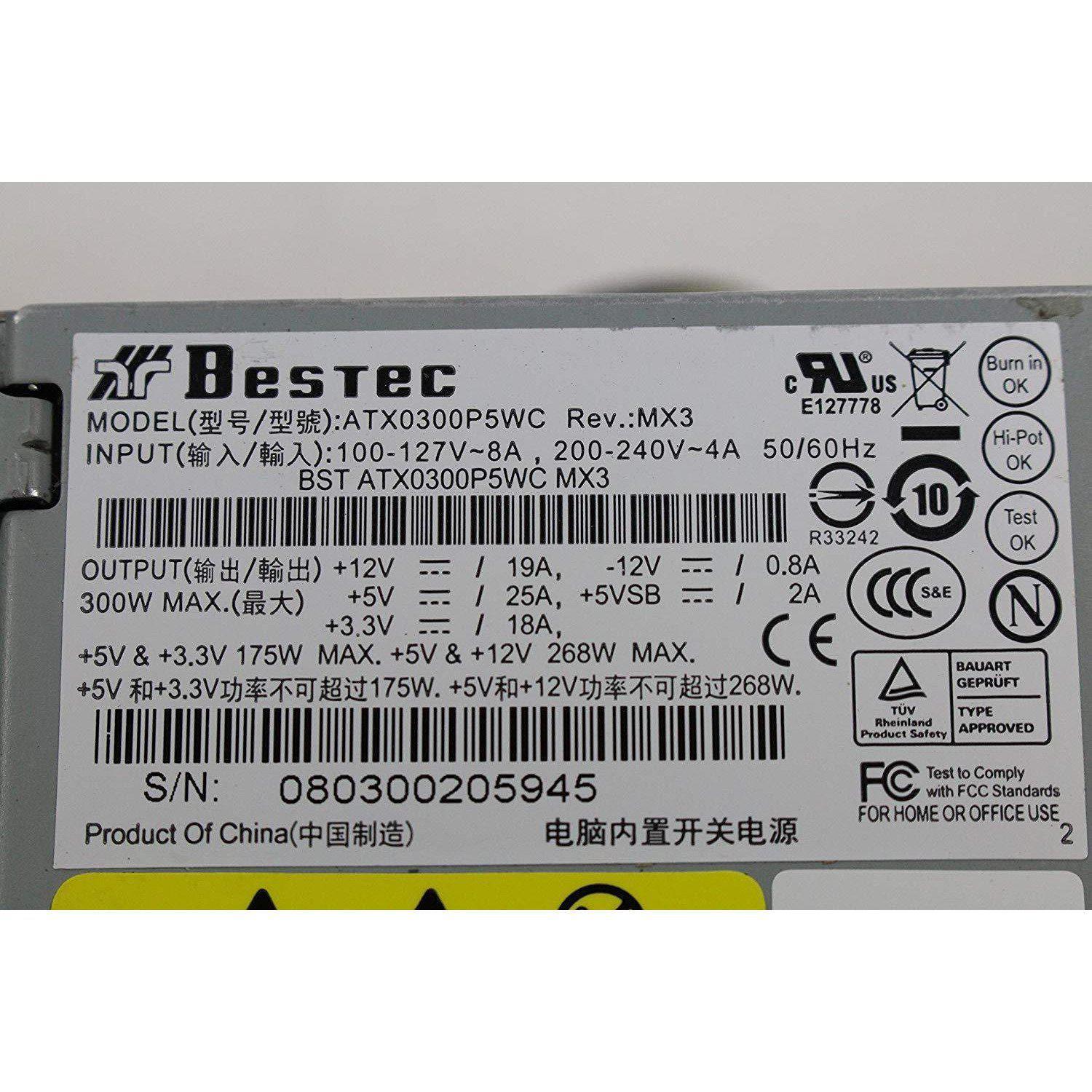 HP Fuente HP Compaq DX7400 Micro tower 300W 24 Pin ATX Power Supply ATX0300P5WC 447401-001