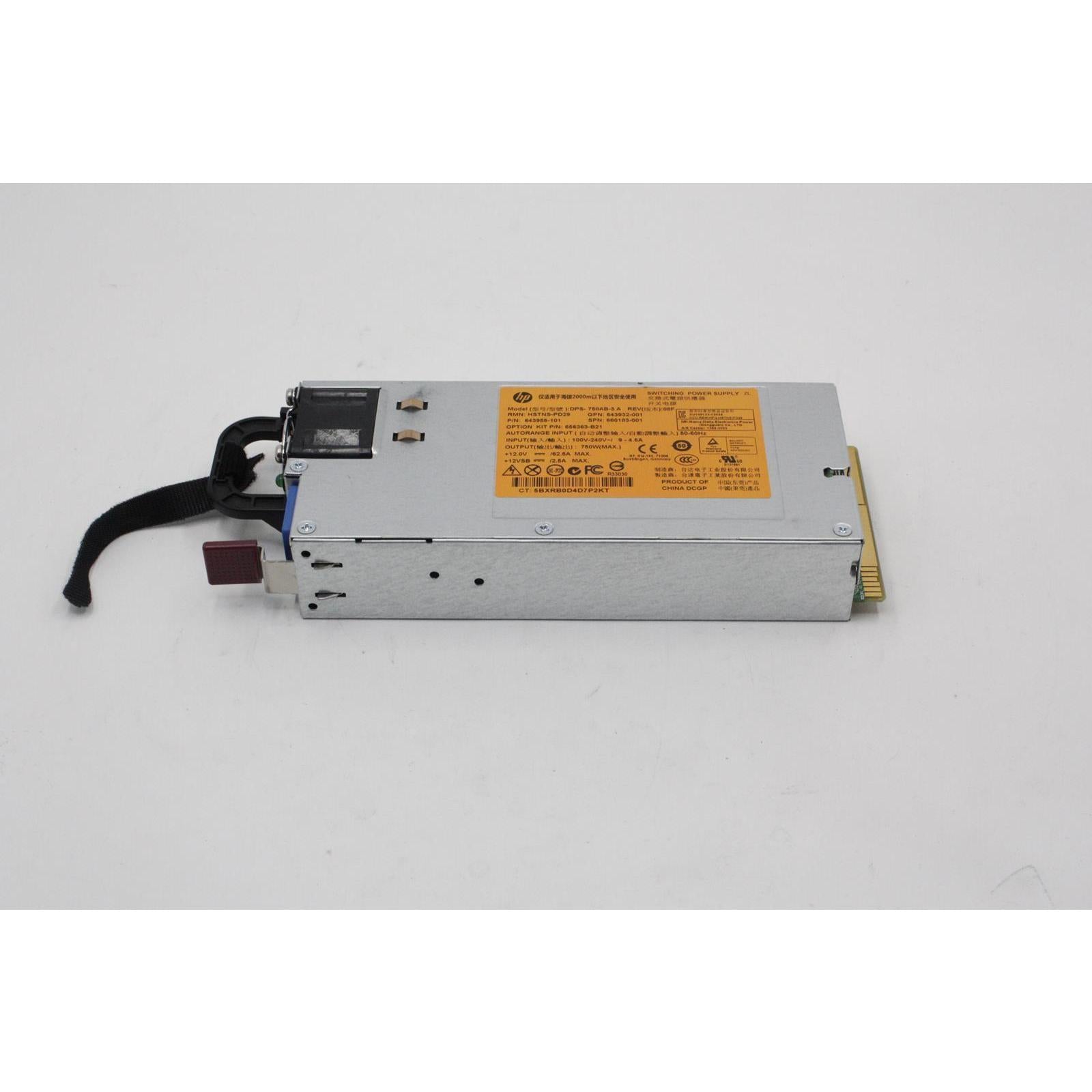 HP HEWLETT PACKARD DPS-750AB-3 A, SWITCHING POWER SUPPLY T58629 Fuente