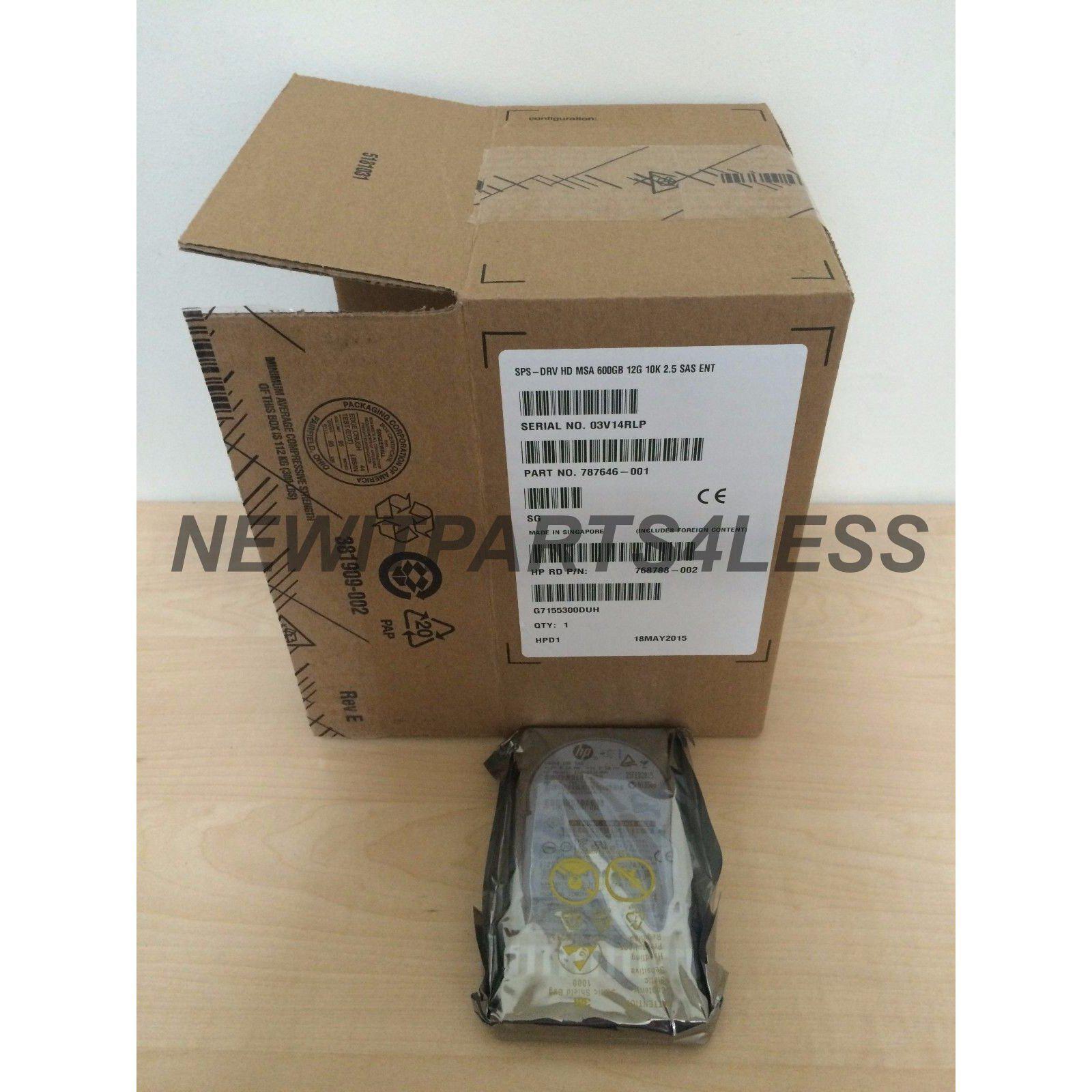 HP J9F46A | 787646-001 MSA 600GB 12G SAS 10K SFF 2.5IN DUAL PORT ENT HARD DRIVE 4514953791602
