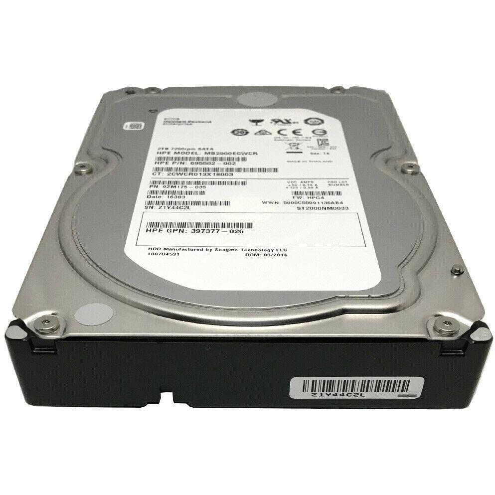 HP / Seagate 2TB ST2000NM0033 7200RPM 128MB Cache SATA 6Gb/s 3.5" Enterprise HDD 763649030042