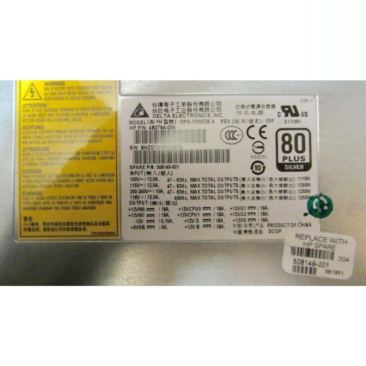HP Fuente Hp Z800 Workstation 1110 Watt Power Supply 480794-004 DPS-1050DB