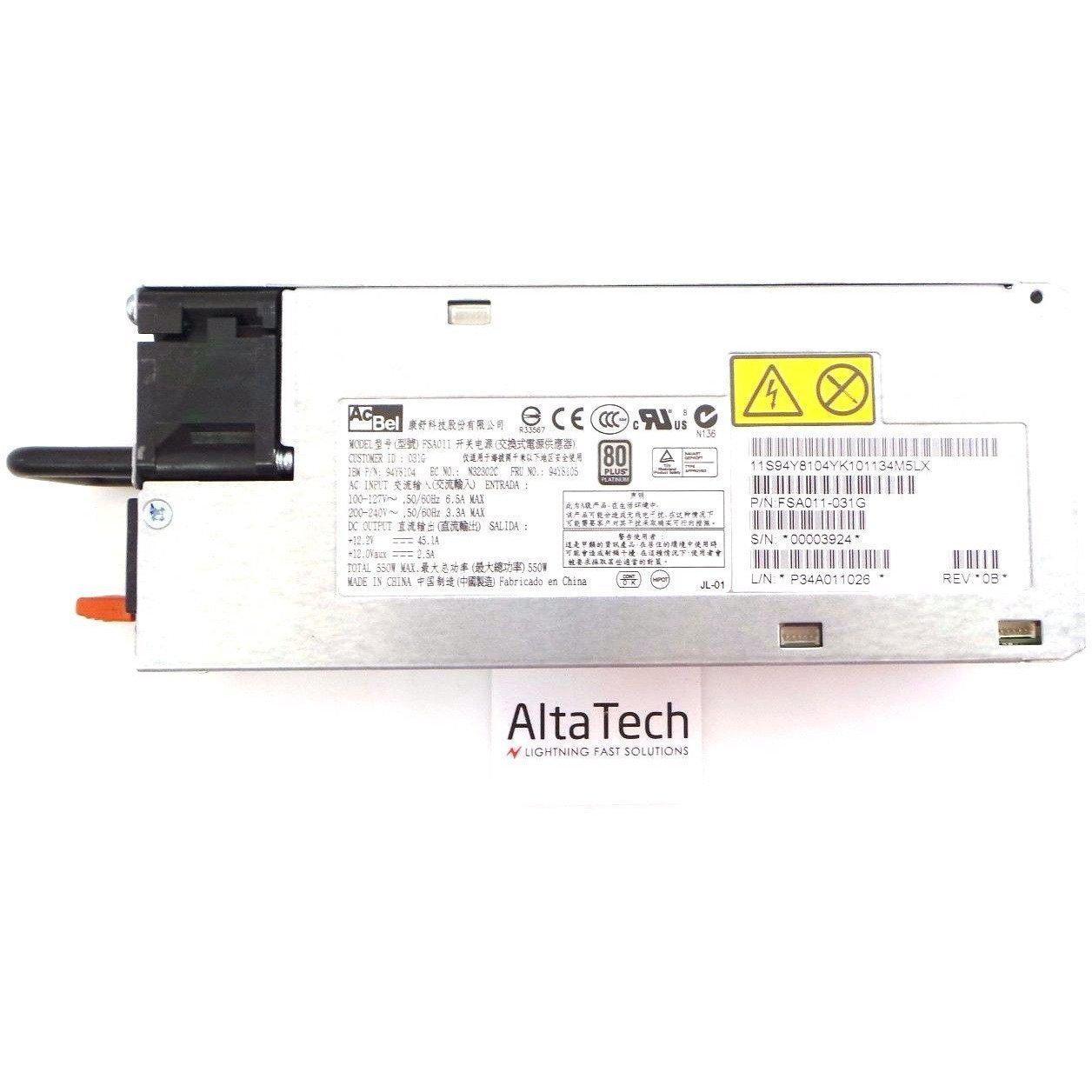 IBM 94Y8104 Hot Swap 550W Power Supply - x3650 M4 Server 658759194497 Power