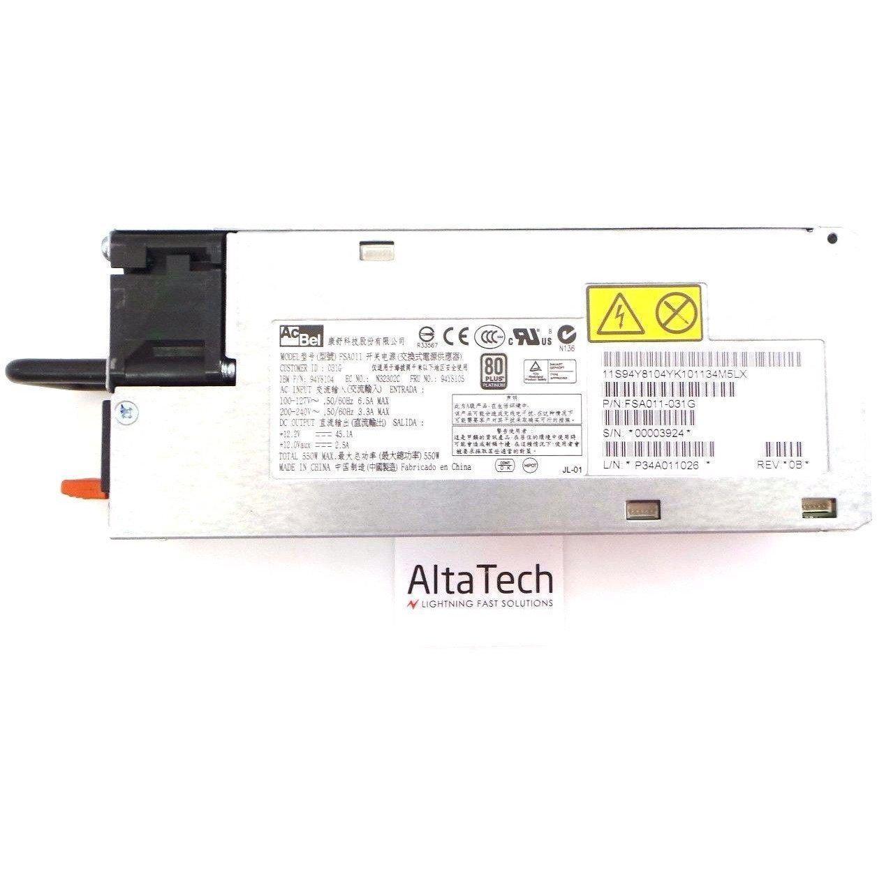 IBM 94Y8104 Hot Swap 550W Power Supply - x3650 M4 Server 658759194497 Fuente
