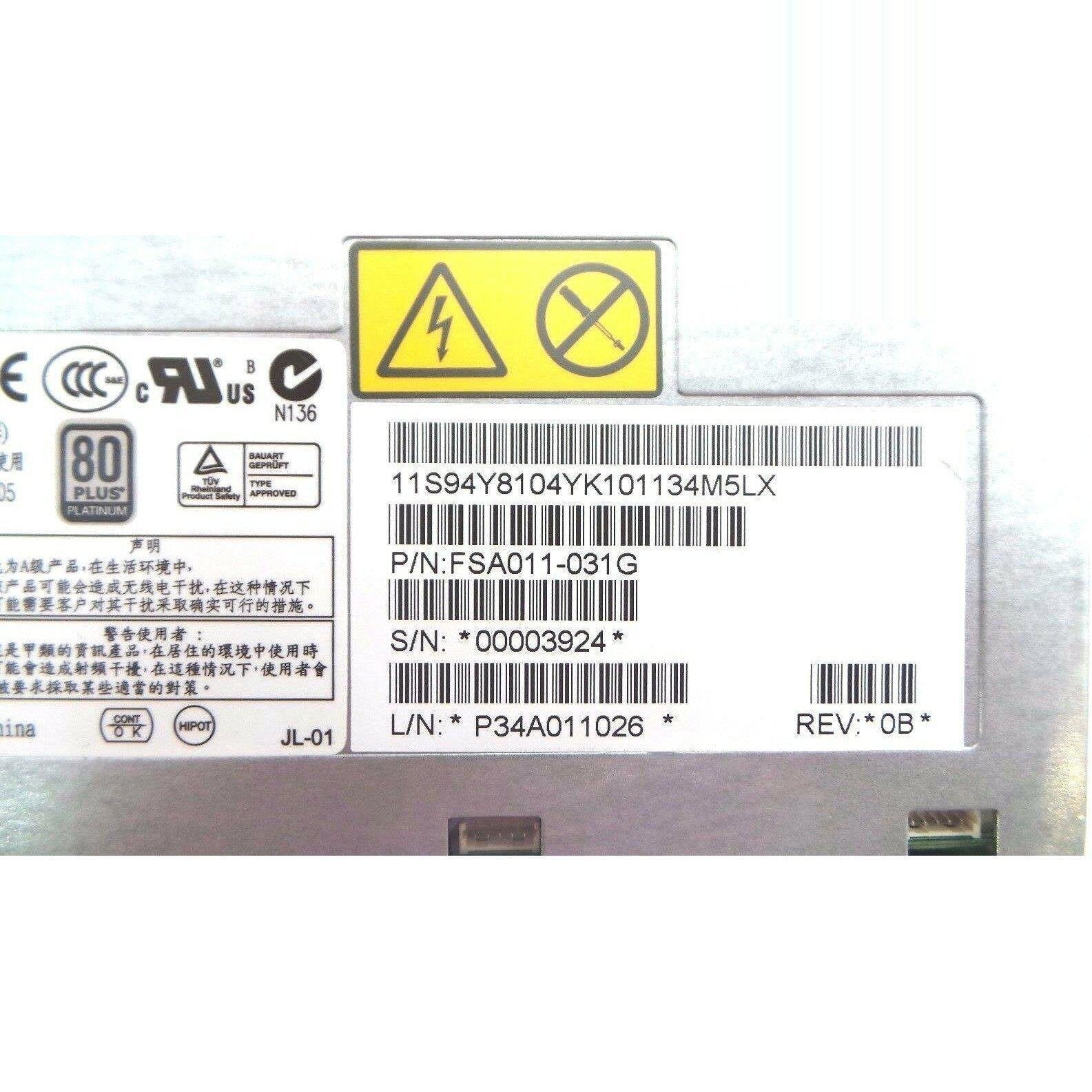 IBM 94Y8104 Hot Swap 550W Power Supply - x3650 M4 Server 658759194497 Power