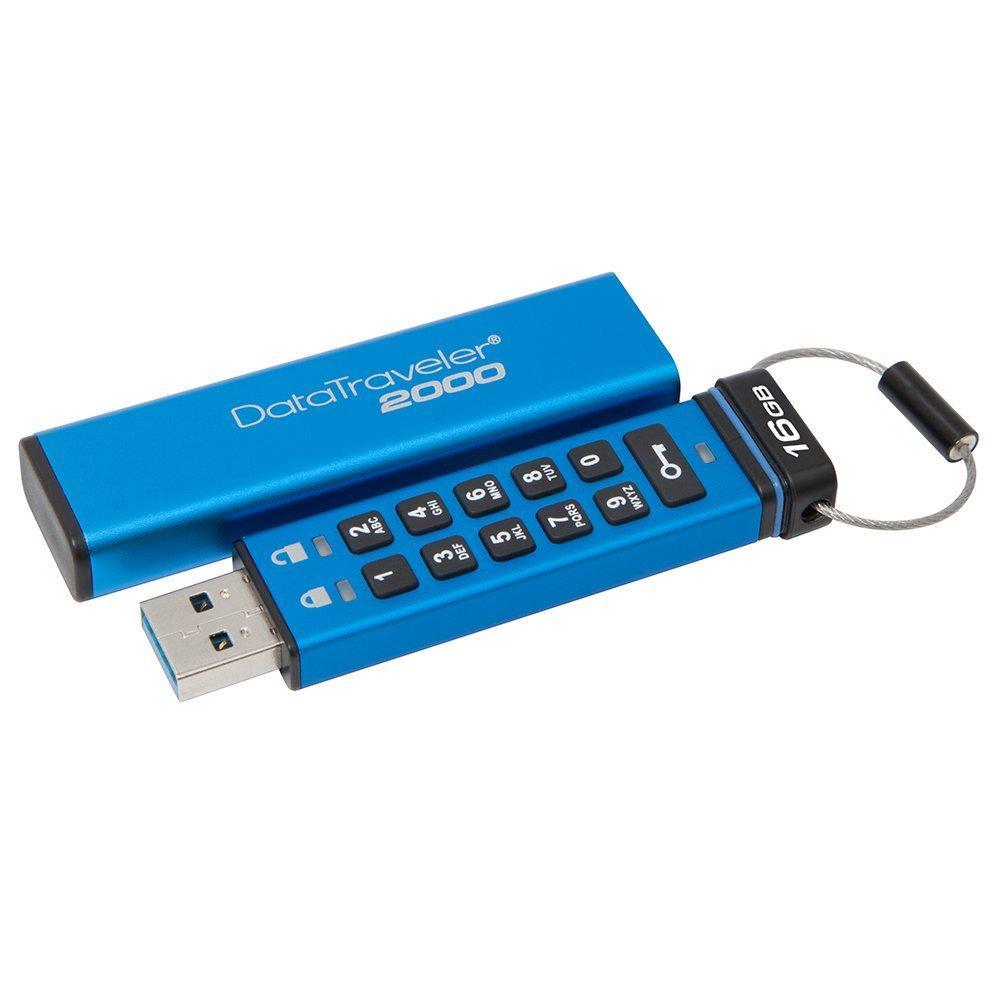 Kingston Digital 16GB DT2000 Keypad USB 3.0 ,256bit AES Hardware Encrypted (DT2000/16GB