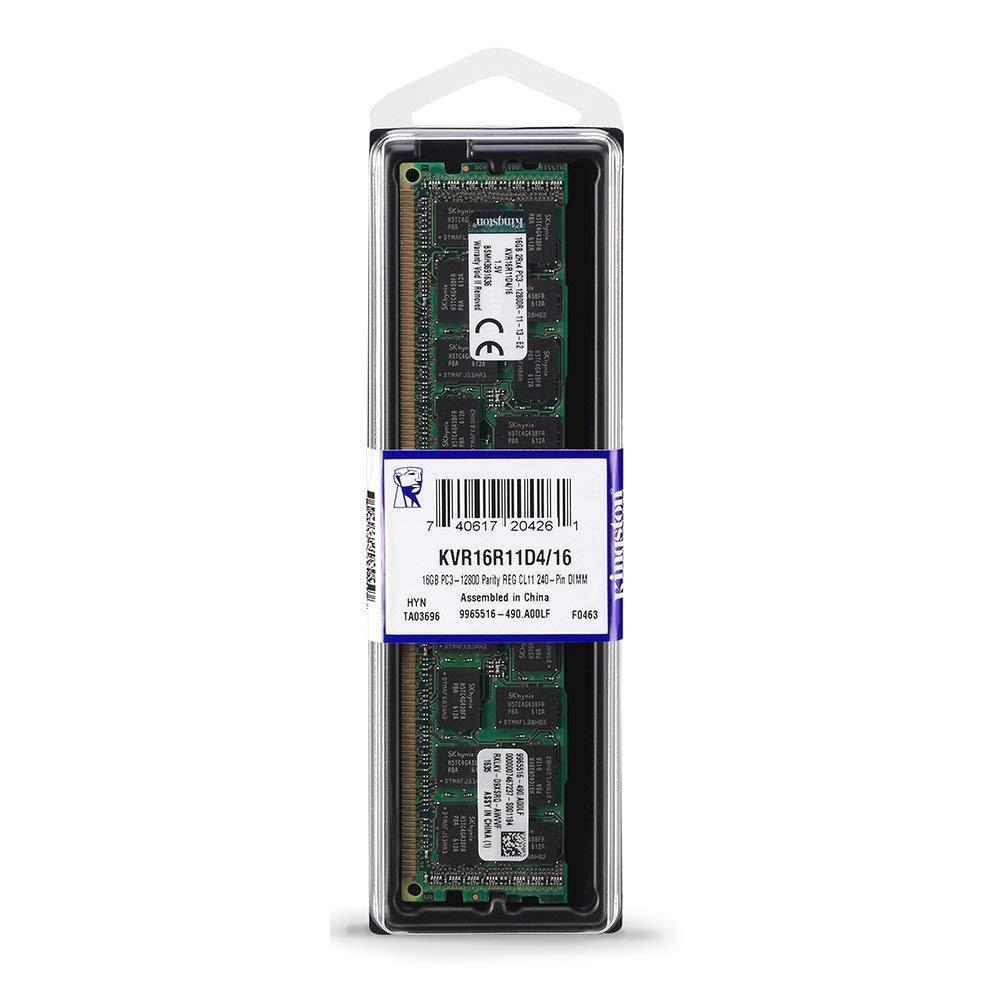 Kingston Technology ValueRAM 16 GB 1600MHz DDR3 (PC3-12800 ECC Reg CL11 DIMM DR x4 Server Memory KVR16R11D4/16