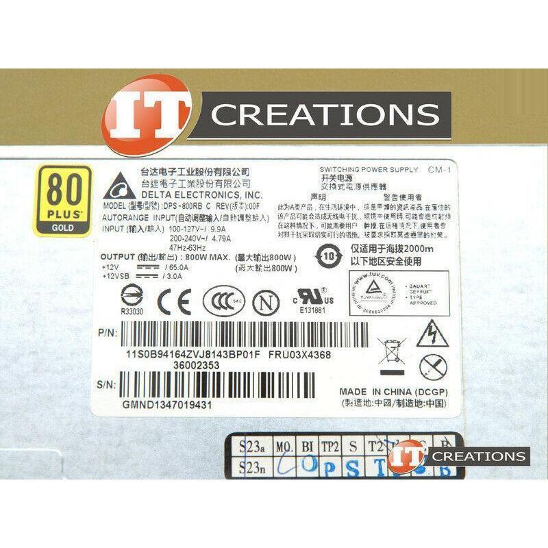 Lenovo 0B94164 800W Gold PSU - Rear View | Alo Tech Solutions