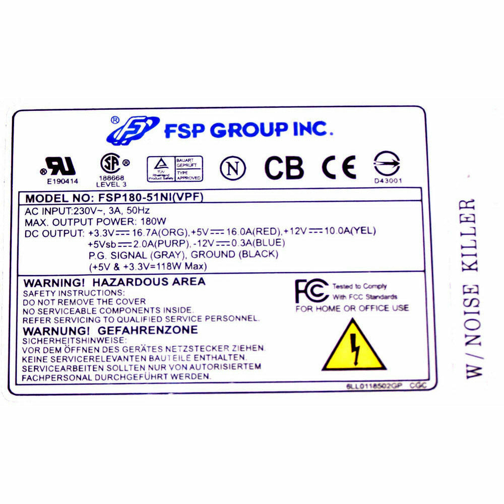 FSP 9PA1801100 180W SFX Power Supply | FSP180-51NI(VPF Molex Power fonte