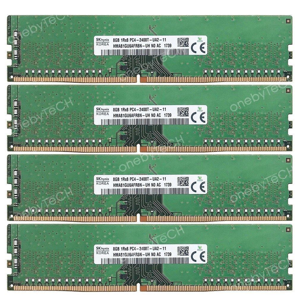 Memoria 32GB (4x8GB) 1Rx8 PC4-19200 DDR4 2400 PC4-2400T 288 PIN UDIMM Memory CL17 - AloinfoUSA