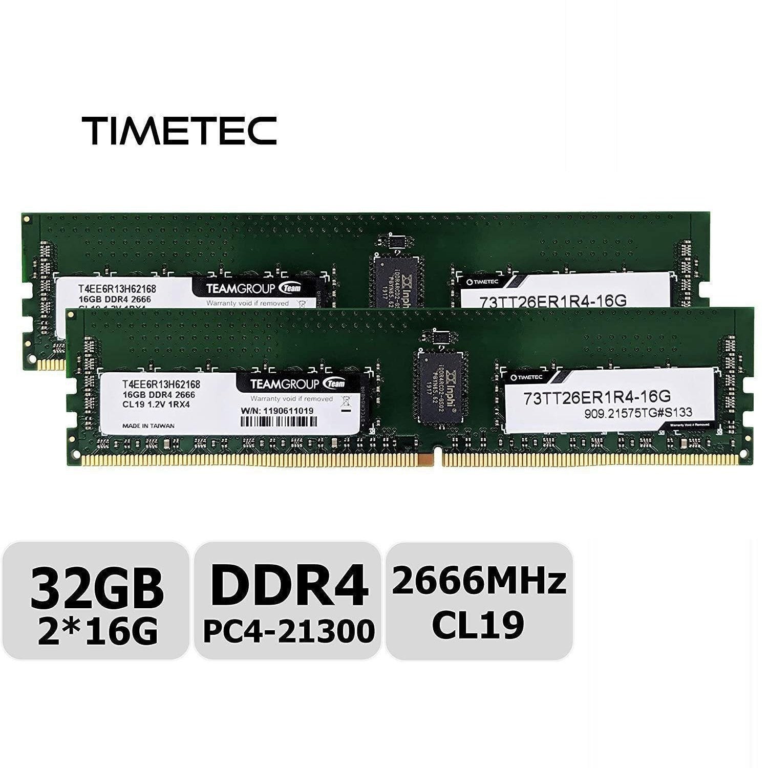 memory 32GB DDR4 2666MHz PC4-21300 Registered ECC 1.2V CL19 2Rx4 Dual Rank 288 Pin RDIMM Server Memory Ram Module Upgra(32GB