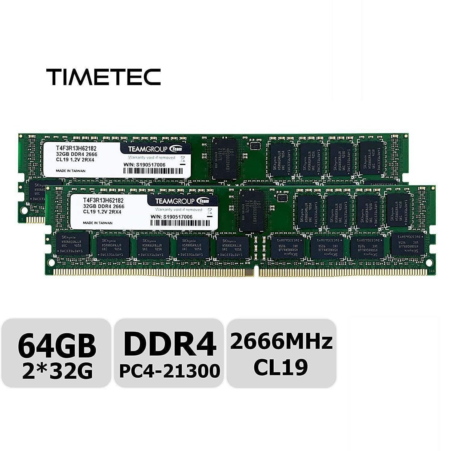 memory 32GB DDR4 2666MHz PC4-21300 Registered ECC 1.2V CL19 2Rx4 Dual Rank 288 Pin RDIMM Server Memory Ram Module Upgra(32GB