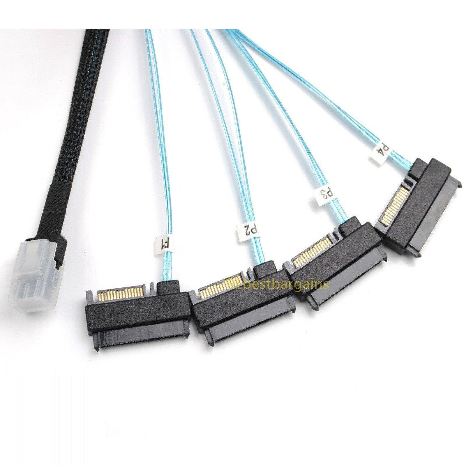 Mini SAS 36P SFF-8087 to 4 SFF-8482 Connectors With SATA Power Cable 1M US SHIP 813501730341