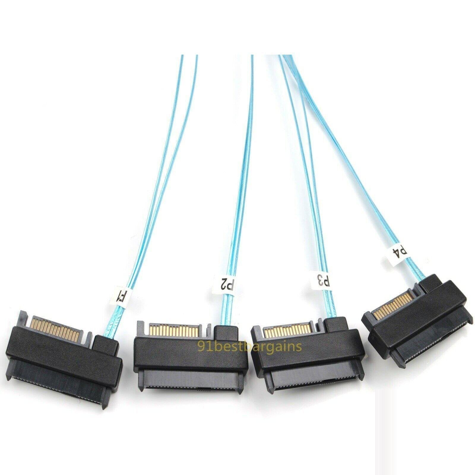 Mini SAS 36P SFF-8087 to 4 SFF-8482 Connectors With SATA Power Cable 1M US SHIP 813501730341