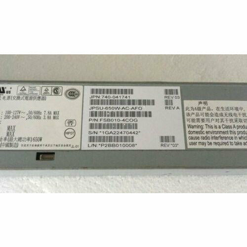 Power Juniper JPSU-650W-AC-AFO 650W AC Power Supply for QFX5100 QFX5200